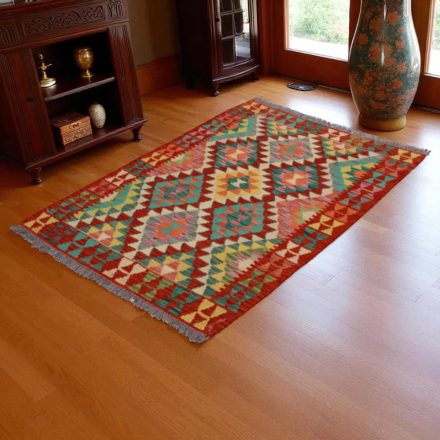 Kilim szőnyeg Chobi 90x127 kézi szövésű afgán gyapjú kilim