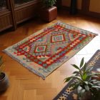 Chobi Kilim szőnyeg 86x128 kézi szövésű afgán gyapjú kilim