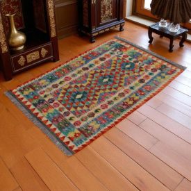   Kilim szőnyeg Chobi 87x129 kézi szövésű afgán gyapjú kilim