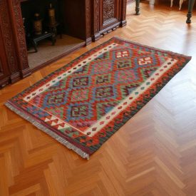   Kilim szőnyeg Chobi 155x99 kézi szövésű afgán gyapjú kilim