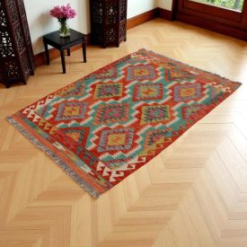   Kilim szőnyeg Chobi 156x108 kézi szövésű afgán gyapjú kilim