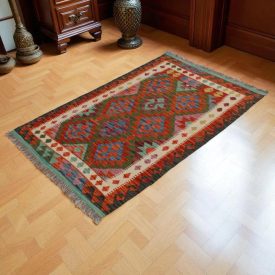   Etnikai Kilim szőnyeg Chobi 161x97 kézi szövésű afgán gyapjú kilim