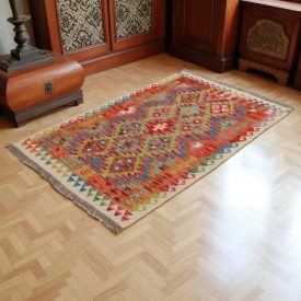   Kilim szőnyeg Chobi 158x104 kézi szövésű afgán gyapjú kilim