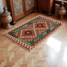   Kilim szőnyeg Chobi 148x99 kézi szövésű afgán gyapjú kilim