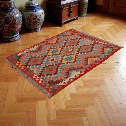 Kézi szövésű Kilim szőnyeg Chobi 138x103 afgán gyapjú kilim