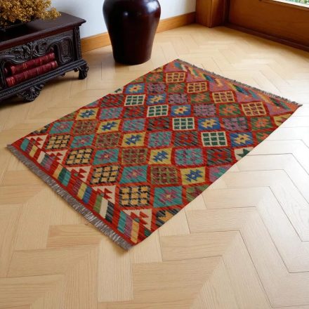 Kilim szőnyeg Chobi 145x103 kézi szövésű afgán gyapjú kilim