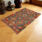 Chobi Kilim szőnyeg 144x102 kézi szövésű afgán gyapjú kilim