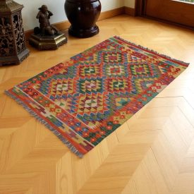   Chobi Kilim szőnyeg 144x102 kézi szövésű afgán gyapjú kilim