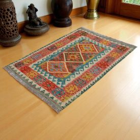   Chobi Kilim szőnyeg 148x103 kézi szövésű afgán gyapjú kilim
