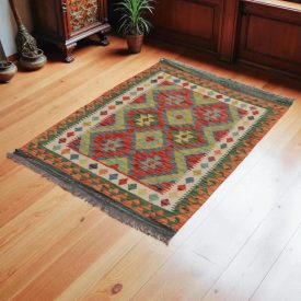   Kilim szőnyeg Chobi 143x105 kézi szövésű afgán gyapjú kilim