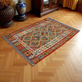   Kilim szőnyeg Chobi 154x110 kézi szövésű afgán gyapjú szőttes