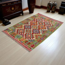   Chobi Kilim szőnyeg 148x104 kézi szövésű afgán gyapjú kilim