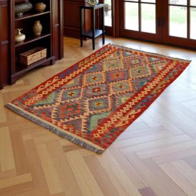   Kilim szőnyeg Chobi 151x109 kézi szövésű afgán gyapjú kilim