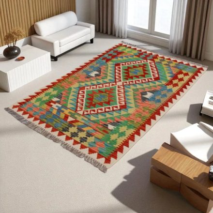Kilim szőnyeg Chobi 142x103 kézi szövésű afgán gyapjú kilim