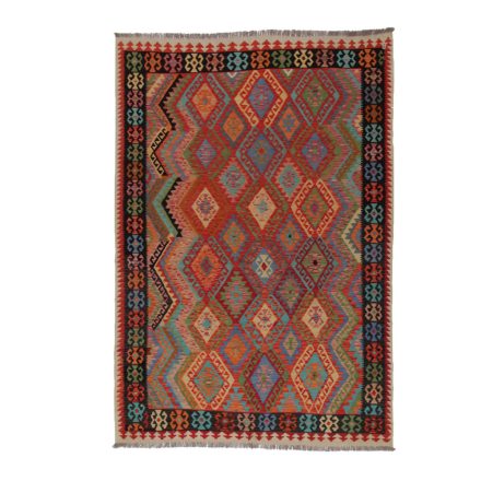 Chobi Kilim szőnyeg 200x292 kézi szövésű afgán gyapjú kilim