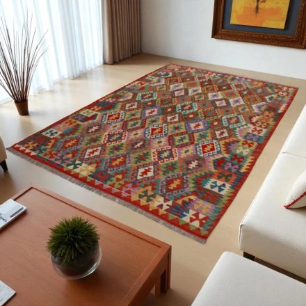 Kilim szőnyeg Chobi 200x289 kézi szövésű afgán gyapjú kilim