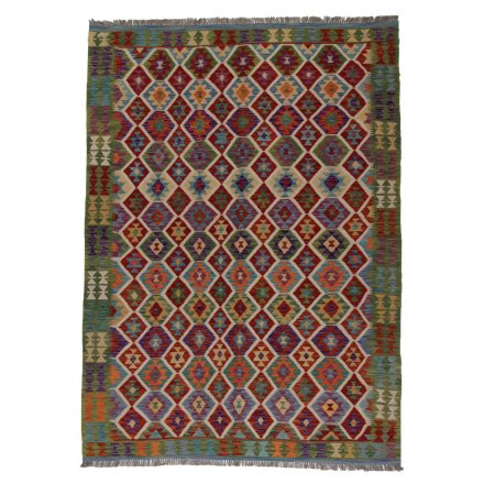 Chobi Kilim szőnyeg 213x287 kézi szövésű afgán gyapjú kilim
