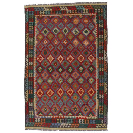 Chobi Kilim szőnyeg 201x298 kézi szövésű afgán gyapjú kilim