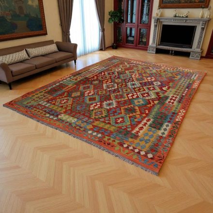 Chobi Kilim szőnyeg 250x342 kézi szövésű afgán gyapjú kilim