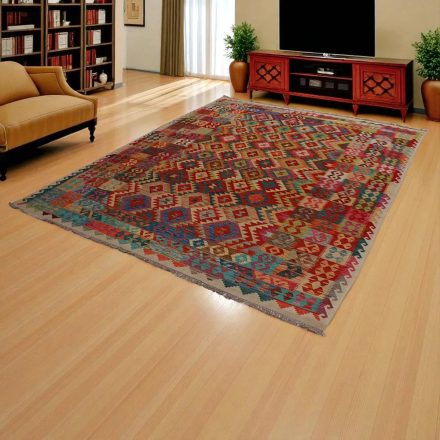 Chobi Kilim szőnyeg 248x308 kézi szövésű afgán gyapjú kilim