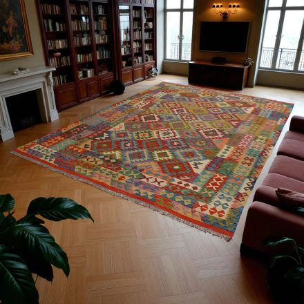 Chobi Kilim szőnyeg 250x341 kézi szövésű afgán gyapjú kilim