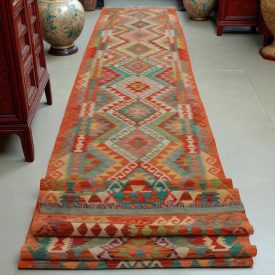   Kilim futószőnyeg Chobi 105x686 extra hosszú kézi szövésű kilim