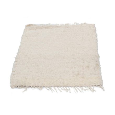 Bolyhos szőnyeg bézs 70x91 hosszú szálú puha rongyszőnyeg