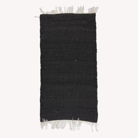 Rongyszőnyeg 71x135 fekete pamut rongyszőnyeg