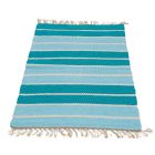 Rongyszőnyeg 129x71 kék pamut szőnyeg