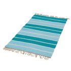 Rongyszőnyeg 129x71 kék pamut szőnyeg