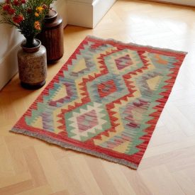   Kilim szőnyeg Chobi 64x90 kézi szövésű afgán gyapjú kilim