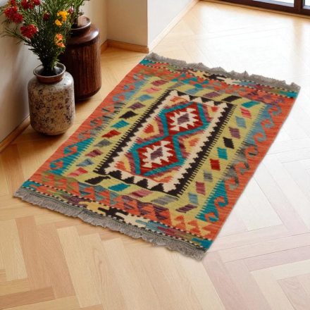 Kézi szövésű Kilim szőnyeg Chobi 62x93 afgán gyapjú kilim