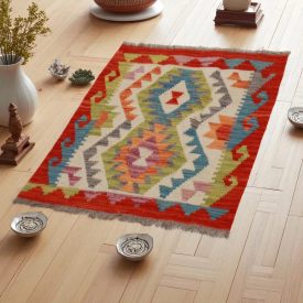   Kilim szőnyeg Chobi 67x96 kézi szövésű afgán gyapjú kilim