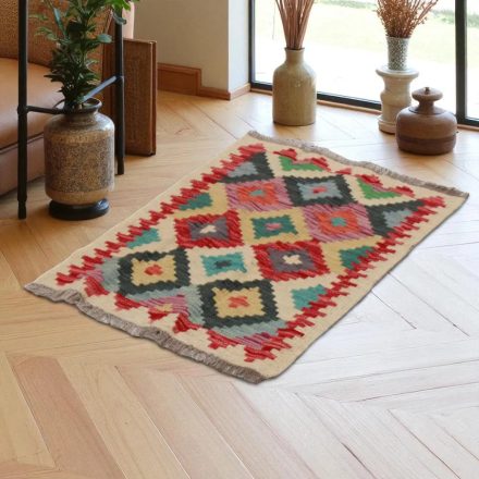 Kézi szövésű Kilim szőnyeg Chobi 63x84 afgán gyapjú kilim