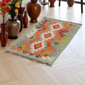   Etnikai Kilim szőnyeg Chobi 99x62 kézi szövésű afgán gyapjú kilim