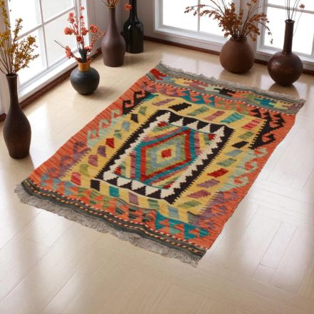 Kilim szőnyeg Chobi 93x61 kézi szövésű afgán gyapjú kilim