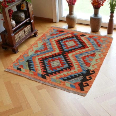 Etnikai Kilim szőnyeg Chobi 98x79 kézi szövésű afgán gyapjú kilim