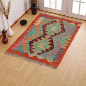   Afgán Kilim szőnyeg Chobi 59x90 kézi szövésű etnikai kilim