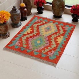   Kilim szőnyeg Chobi 90x66 kézi szövésű afgán gyapjú kilim