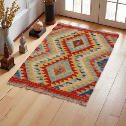 Kézi szövésű Kilim szőnyeg Chobi 62x92 afgán gyapjú kilim