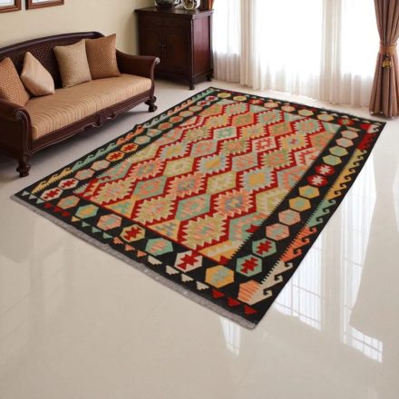 Afgán szőttes Chobi 177x240 kézi szövésű gyapjú kilim