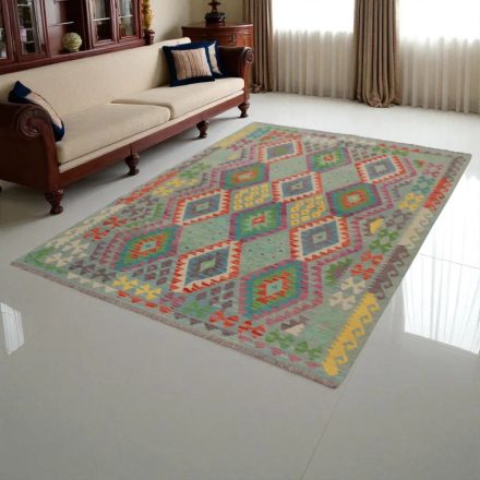 Afgán szőttes Chobi 172x243 kézi szövésű gyapjú kilim