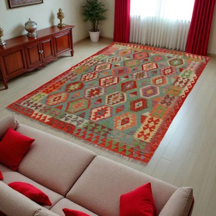 Afgán szőttes Chobi 172x247 kézi szövésű gyapjú kilim