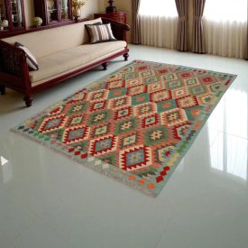 Afgán szőttes Chobi 174x250 kézi szövésű gyapjú kilim