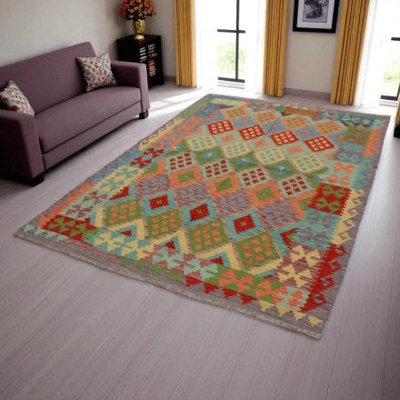Kilim szőnyeg Chobi 246x174 kézi szövésű afgán gyapjú kilim