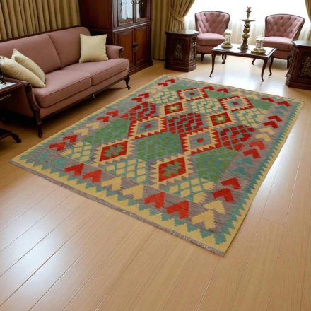 Afgán szőttes Chobi 176x243 kézi szövésű gyapjú kilim