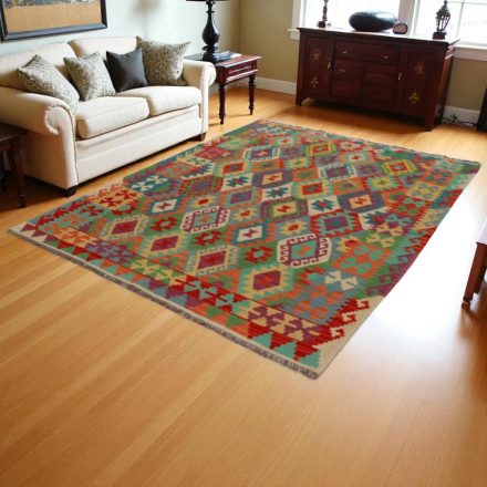 Kilim szőnyeg Chobi 243x188 kézi szövésű afgán gyapjú kilim
