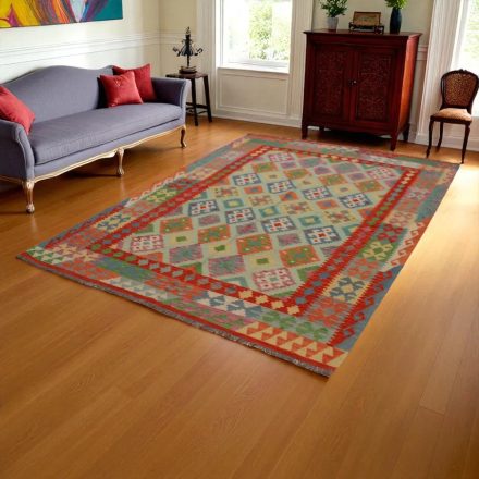 Chobi Kilim szőnyeg 183x250 kézi szövésű afgán gyapjú kilim