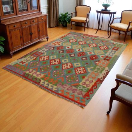 Afgán szőttes Chobi 177x252 kézi szövésű gyapjú kilim