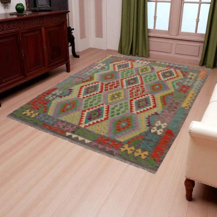 Afgán szőttes Chobi 174x236 kézi szövésű gyapjú kilim